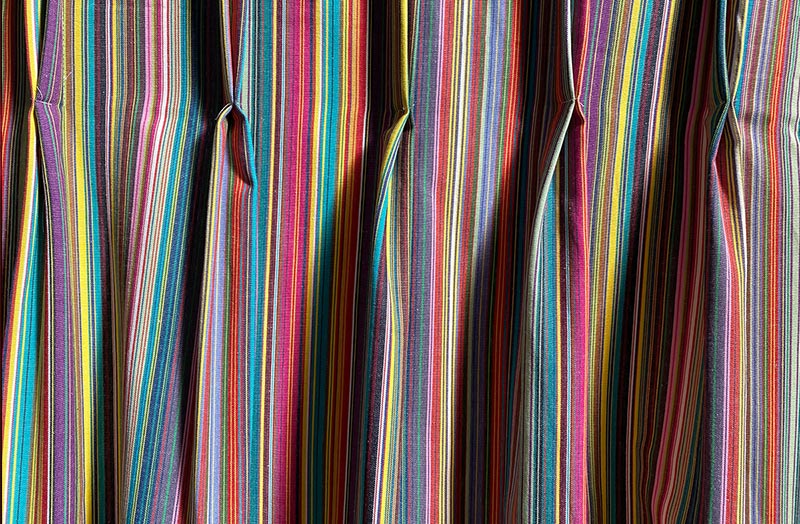 rainbow multi striped curtain fabric