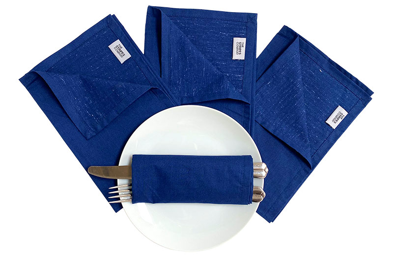 Navy Blue Cotton Napkins