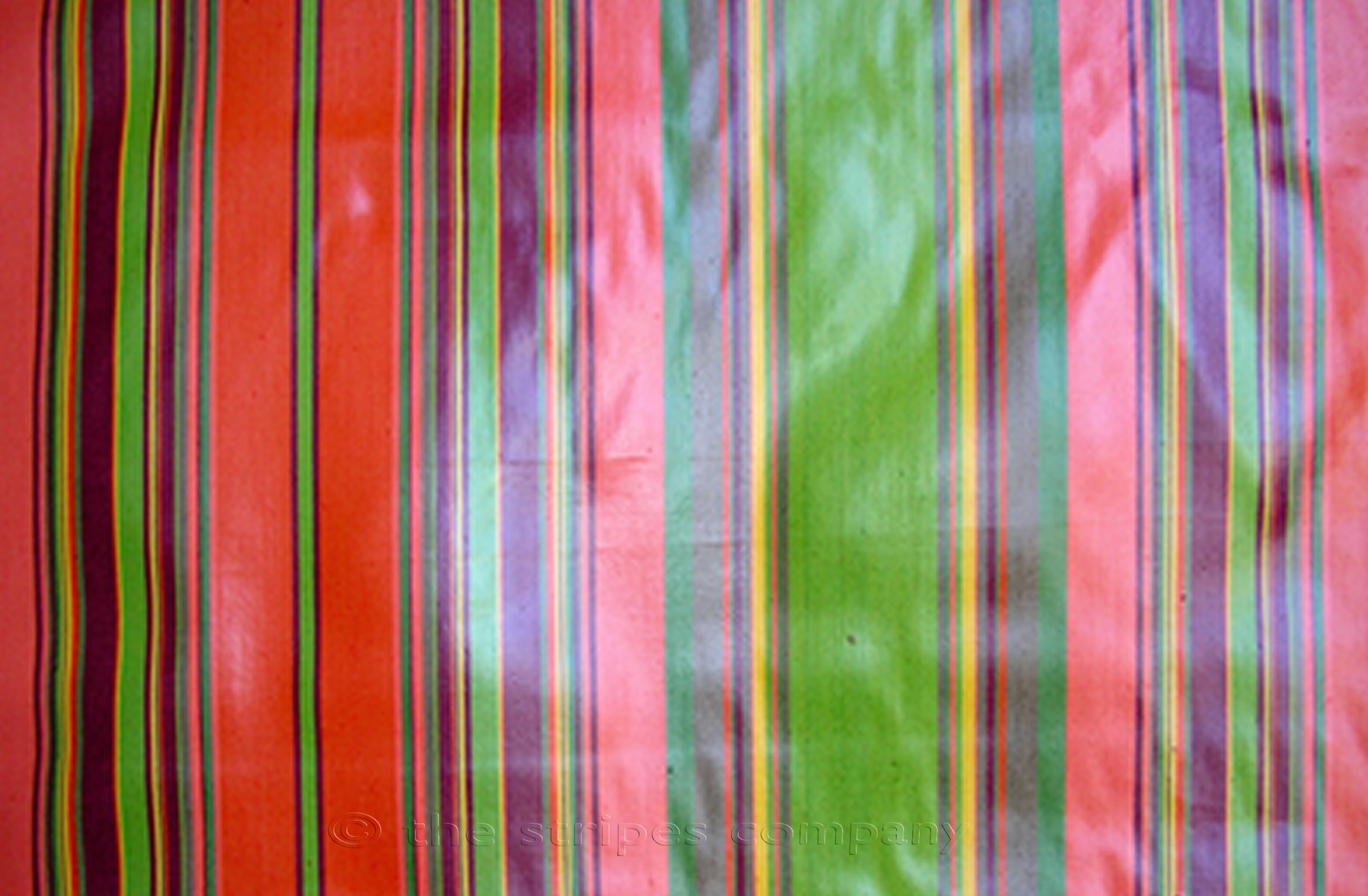 Coral Striped Oilcloth Fabrics | Wipeable Stripe Fabrics Slalom Stripes