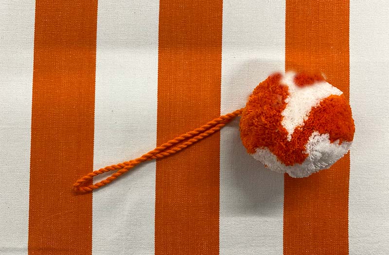 Orange Hanging Cotton Pom Pom - Soft pompom hanging balls