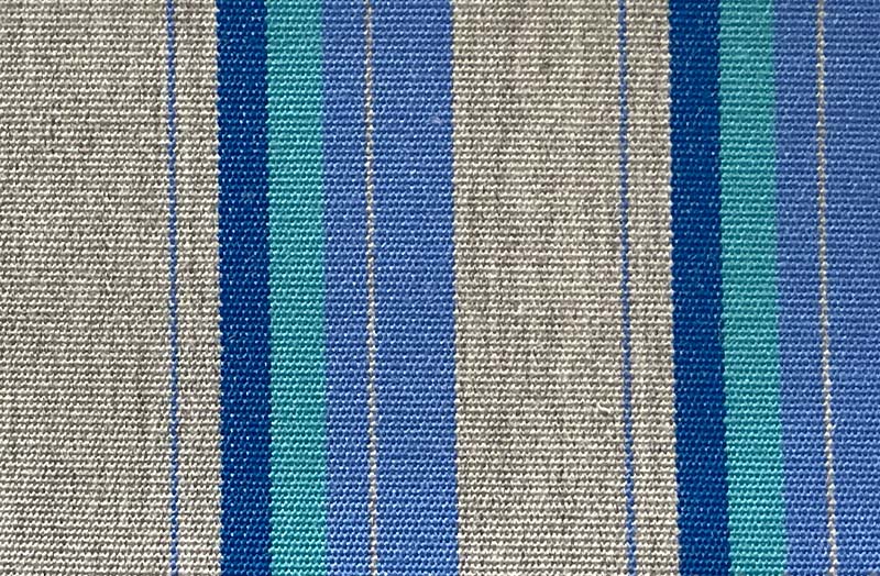 Grey, Blue Stripe Outdoor Fabric - Agora Abaco Sea Fabric