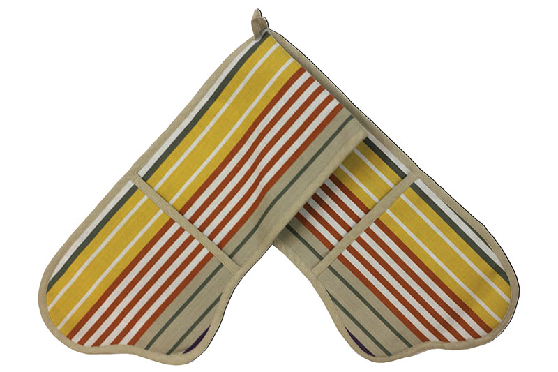 striped double oven gloves