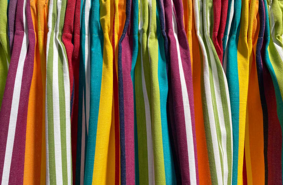 bright vibrant stripe curtain fabric