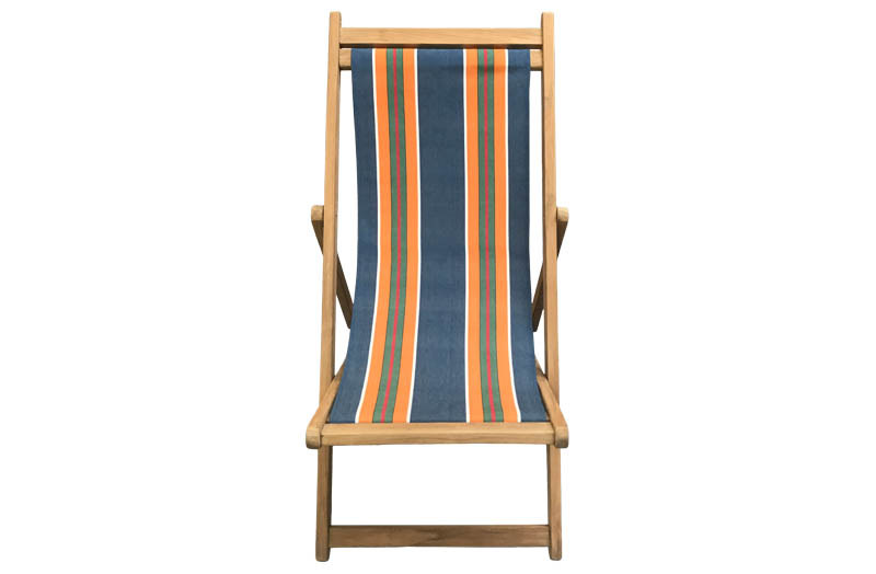 Vintage Blue, Terracotta, Green Stripe Premium Deck Chairs