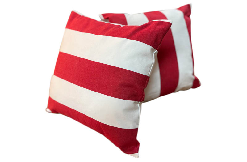 red white cushion  fabric