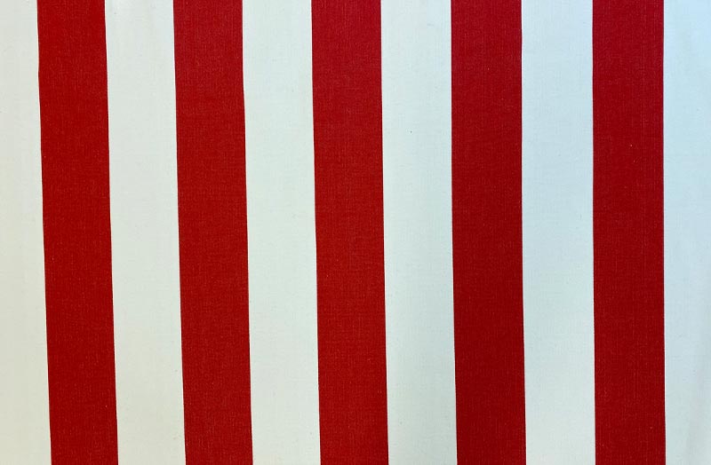 scarlet and white stripe fabric