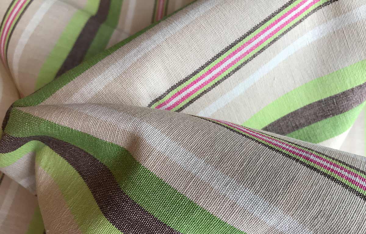 striped curtains Running Green Interior Striped Fabrics 145cm