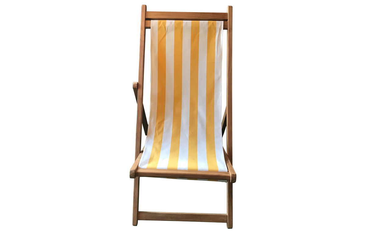 Yellow and White Premium Deck Chair