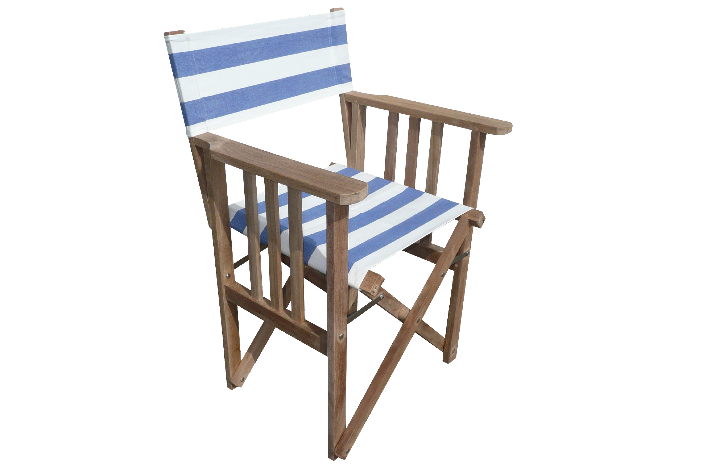 Blue and White Striped Directors Chairs - Soccer