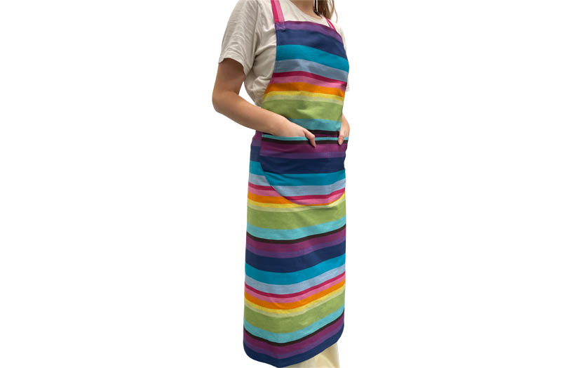 Bright Rainbow Stripe Cotton Aprons