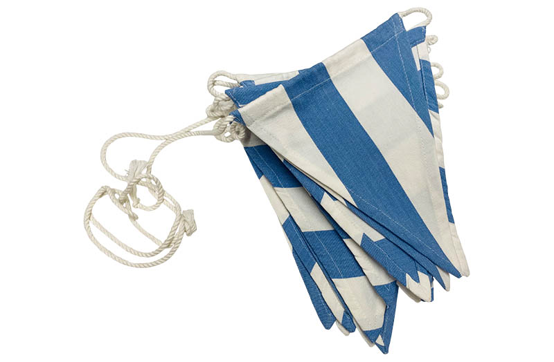 Cotton Bunting Light Blue and White Stripe