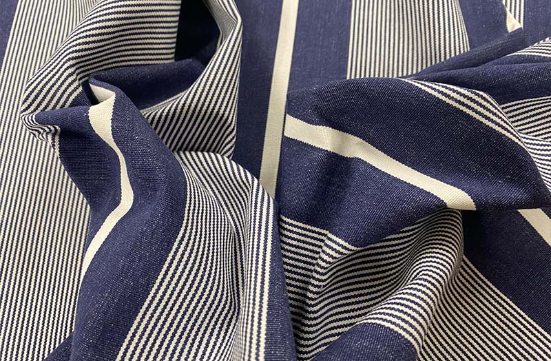 Navy Blue Stripe Fabric |  Navy Stripe Cotton Curtain Upholstery Fabric