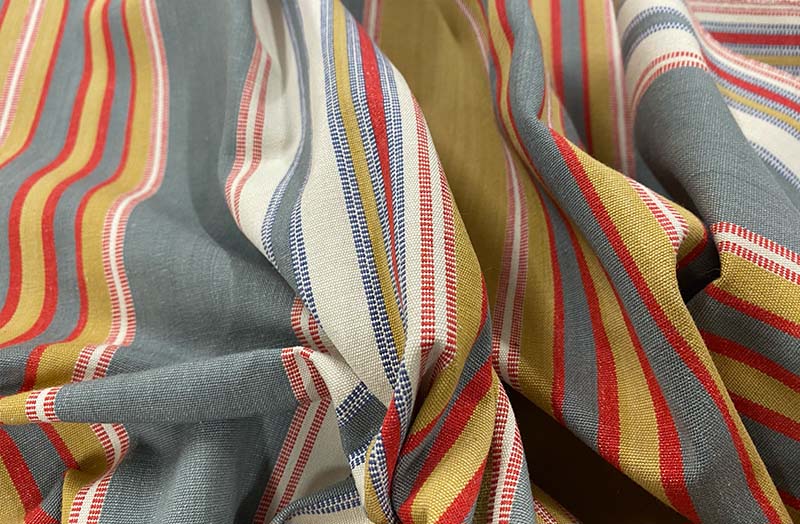 Stripe Fabric Grey, Off White, Khaki  Stripes, Cotton Curtain Upholstery Fabric