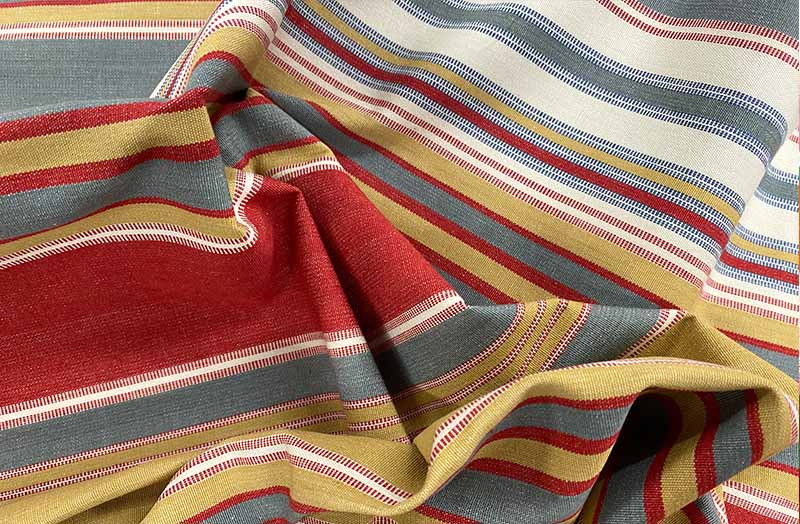 Grey, Khaki, Red Striped Fabrics | Stripe Cotton Curtain Upholstery Fabric