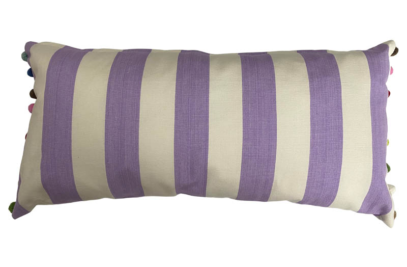purple stripe rectangular cushion