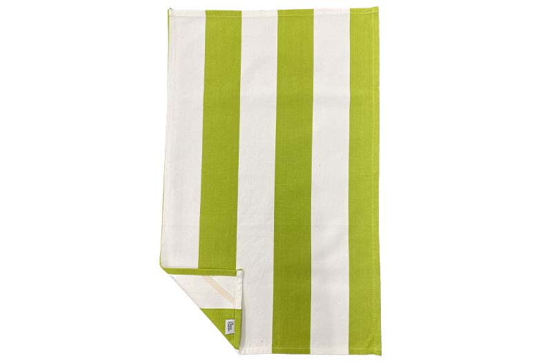 Wide Lime Green, White, 160cm Stripe Tea Towels | Striped Teatowels