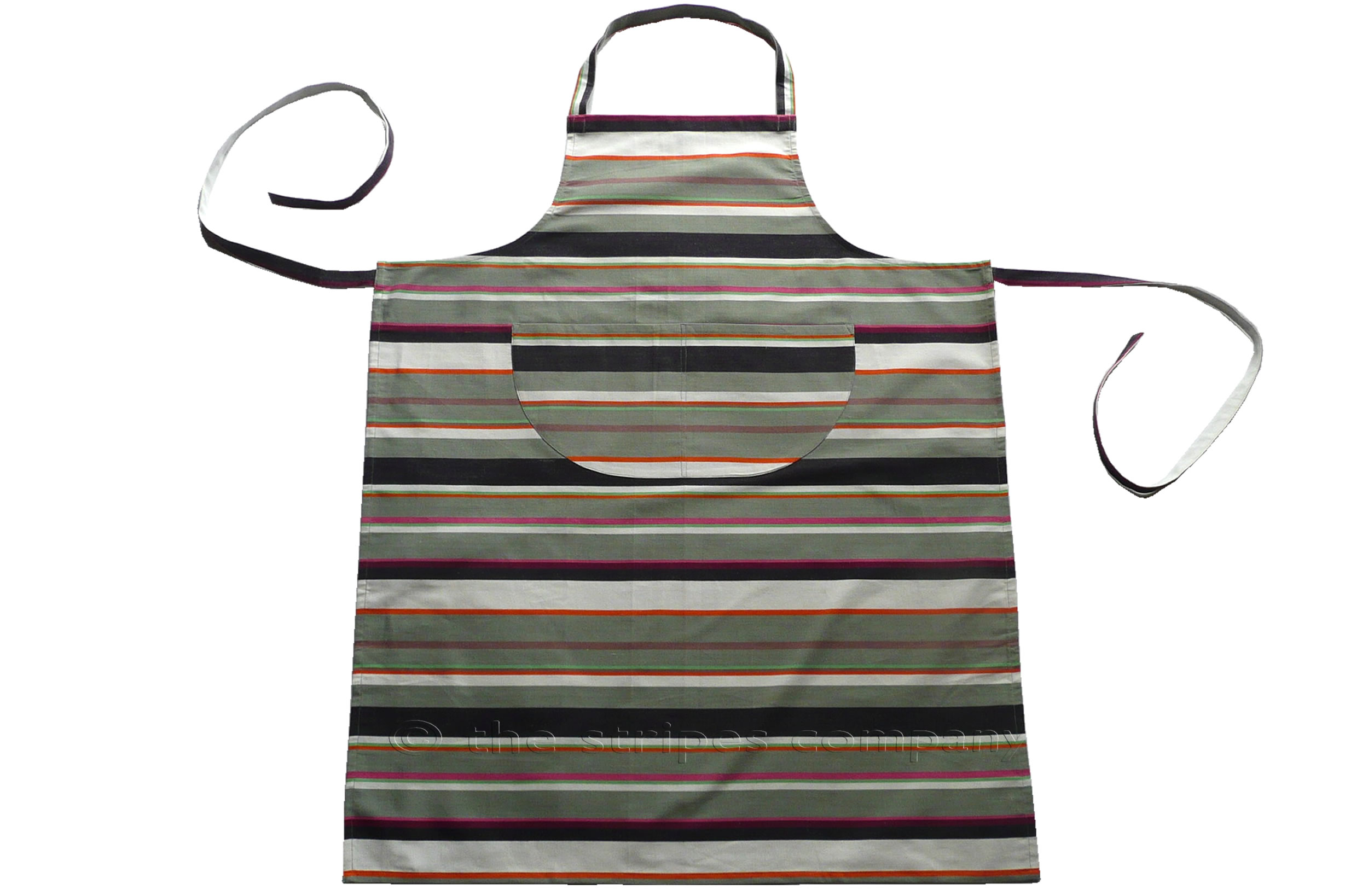 Grey Striped Aprons Grey White Lime Stripes The Stripes Company