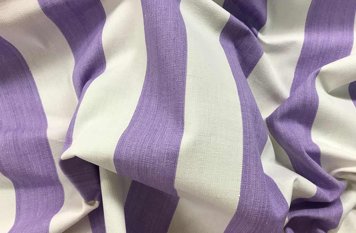 Purple and White Stripe Fabric | Lilac Striped Curtain Fabrics