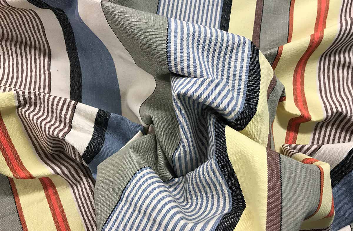 striped pompom cushions Pilota Interior Striped Fabric 150cm