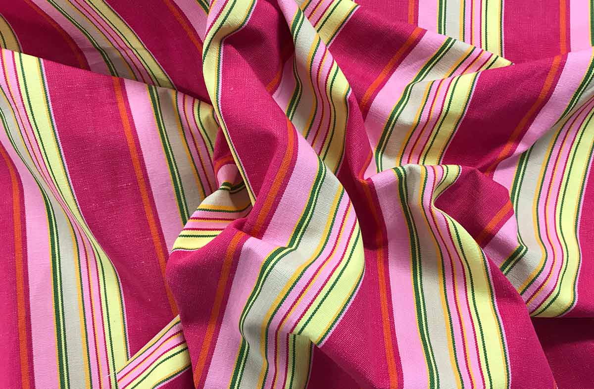 Bright Pink Striped Material