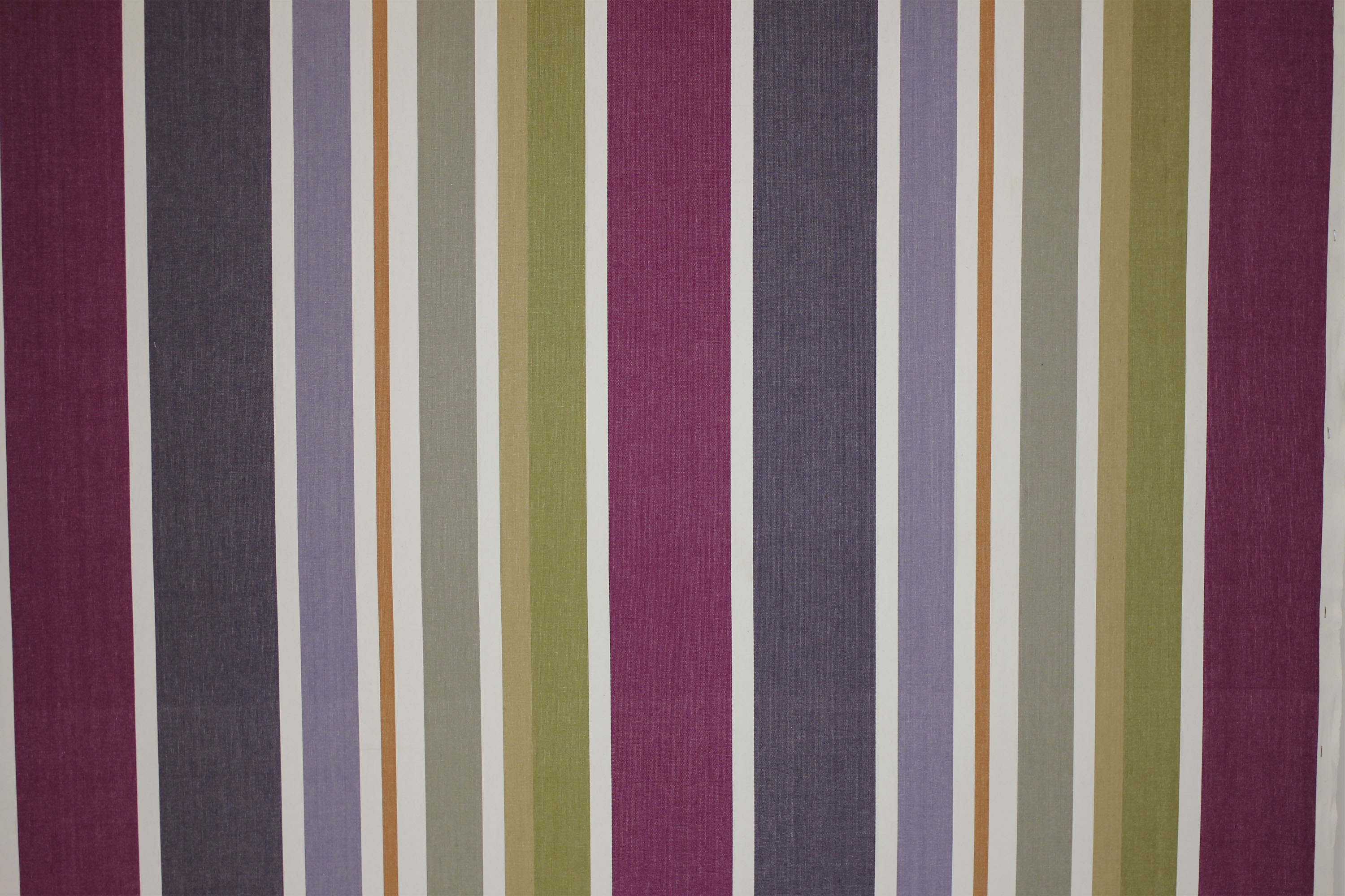 striped roller blind in purple, lilac and mauve striped fabric