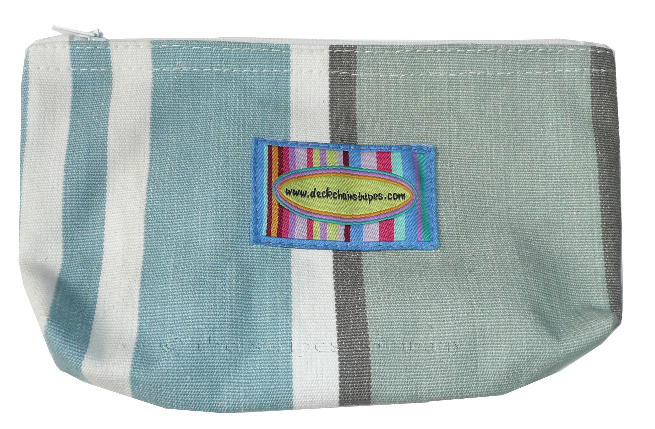 Teal Striped Purses | Small Zipped Bags | Cosmetic Bags Kendo Teal Stripes