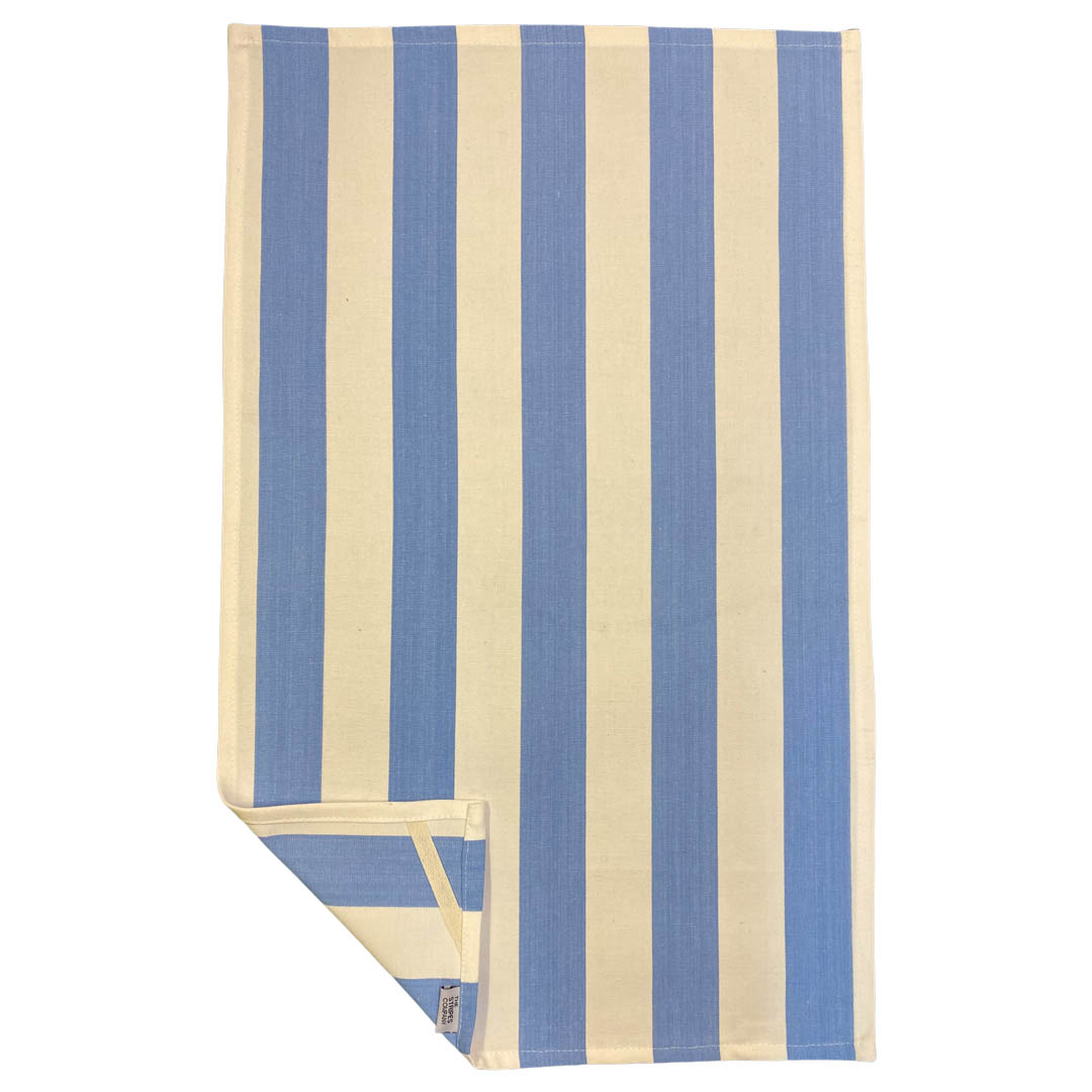 light blue white stripe tea towel