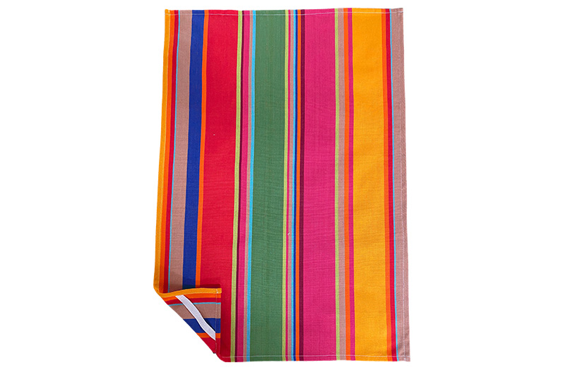 Striped Tea Towels - Pink, Green, Gold Stripe