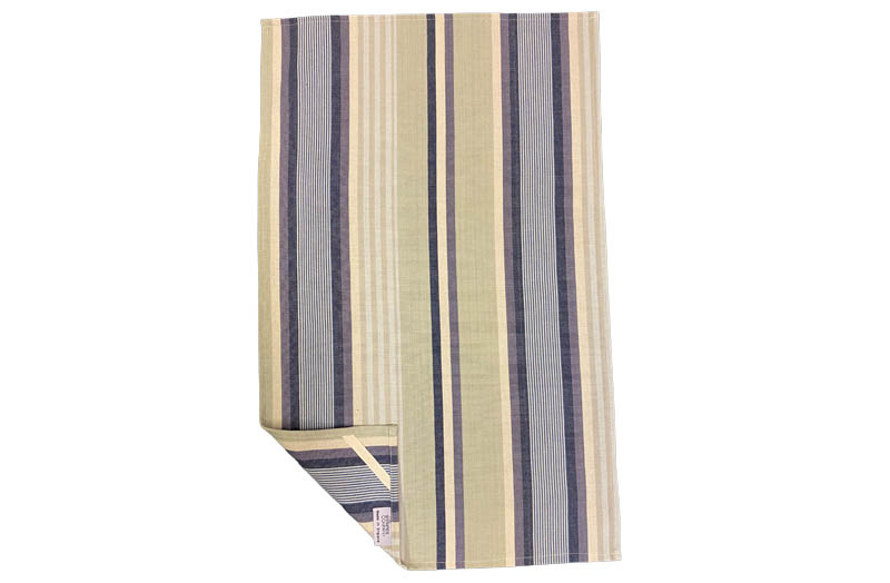 Pale mint green, denim, cream  Stripe Tea Towels | Striped Teatowels