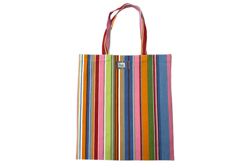 Blue, Pink, Turquoise Striped Tote Bags