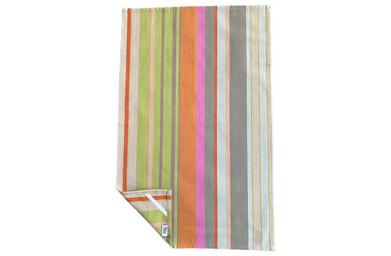 Stripe Tea Towels - Stone Grey, Pale Green, Terracotta Striped Tea Towels