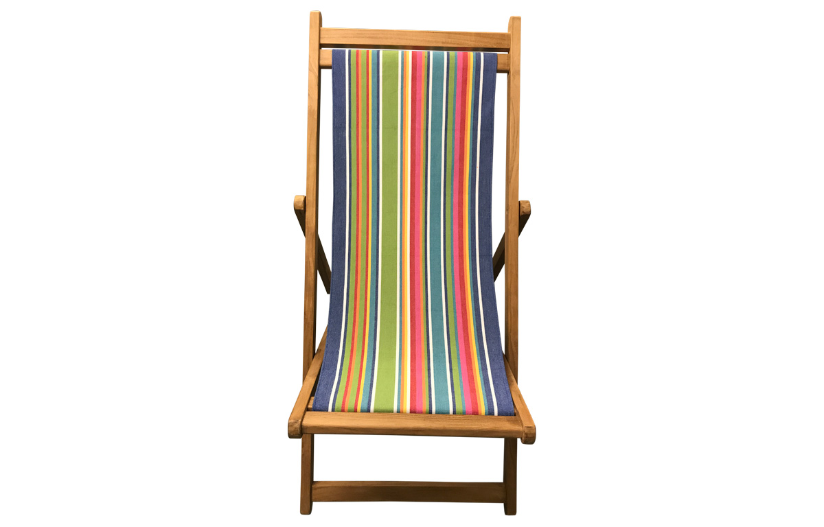 Teak Deck Chairs blue, green, red stripes  