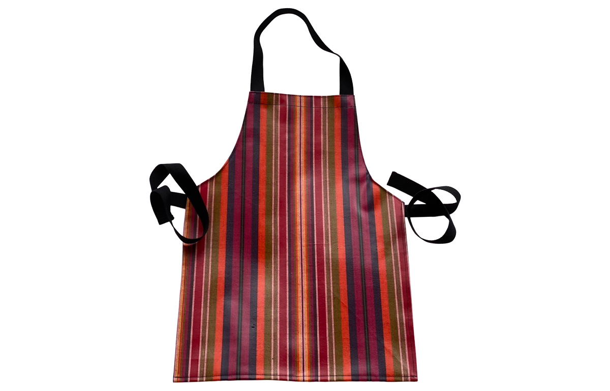 Pink Striped Oilcloth Aprons for Toddlers