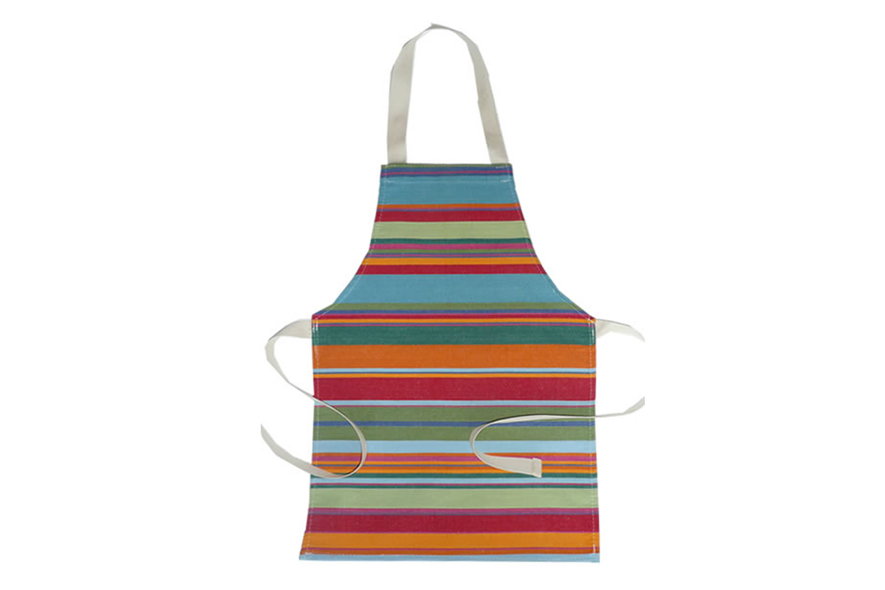 Blue Toddlers Aprons - Striped Aprons For Small Children Blue  Green  Yellow  Stripes