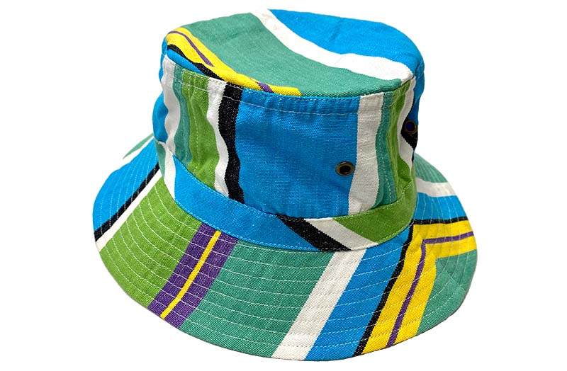 Green, Turquoise Striped Bucket Hats